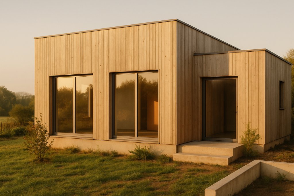 Maison individuelle contemporaine à bardage bois vieilli