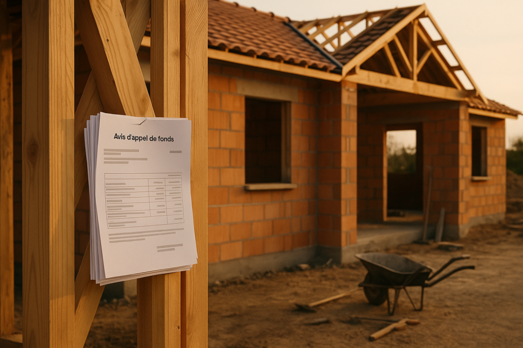 Appel de fonds constructeur sur un chantier de maison individuelle